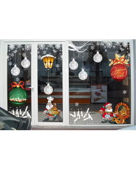 Sticker-père-noël-pâtissier-gâteaux-vitrophanie-décoration-vitrine-noël-boulangerie-pâtisserie-électrostatique-sans-colle-repositionnable-réutilisable-DECO-VITRES