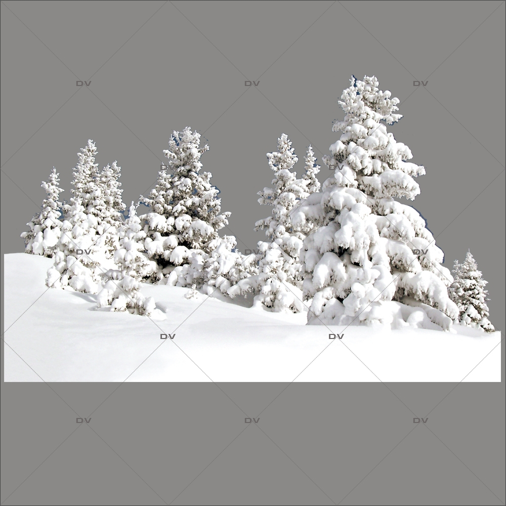 Sticker Noël paysage de neige, pour les cadeaux
