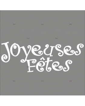 Sticker-texte-joyeuses-fêtes-blanc-vitrophanie-décoration-vitrine-noël-électrostatique-sans-colle-repositionnable-réutilisable-DECO-VITRES