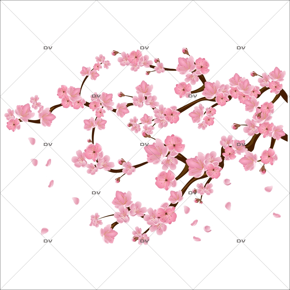 SAK1 - Sticker branche de cerisier en fleurs - DECO-VITRES
