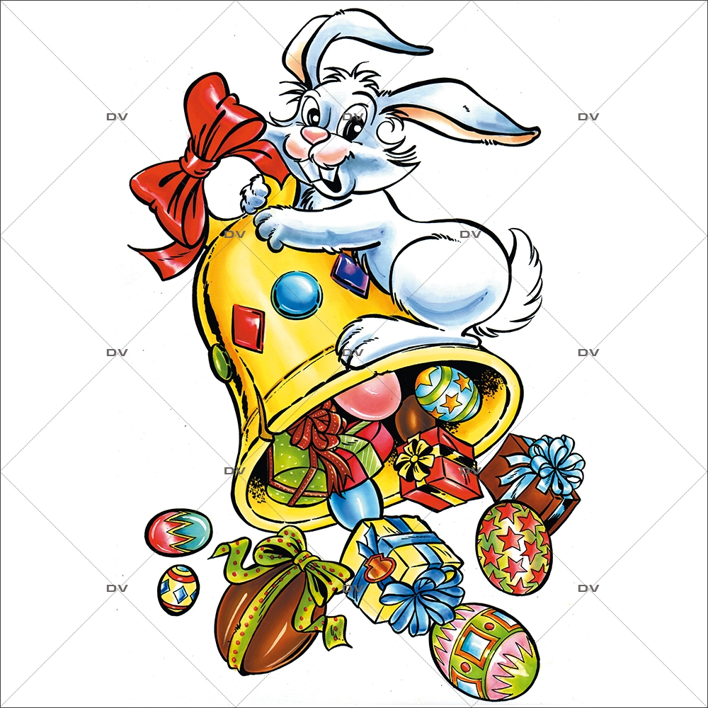 Sticker lapin œuf de Pâques - TenStickers