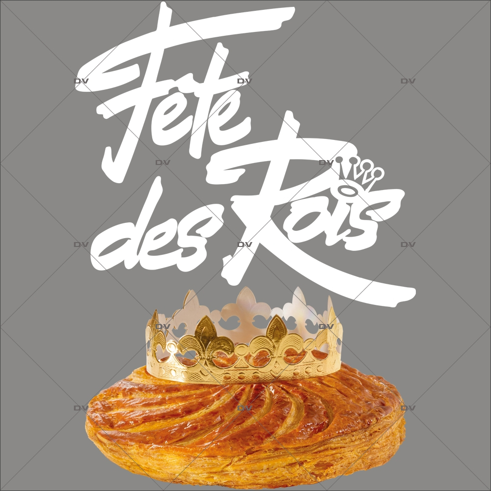 Sticker galette Fête des Rois - Epiphanie -DECO-VITRES-Electrostatique
