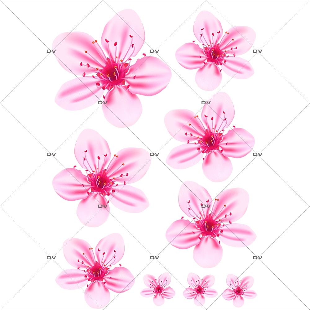 PRINT9 - Sticker frises de fleurs de cerisier