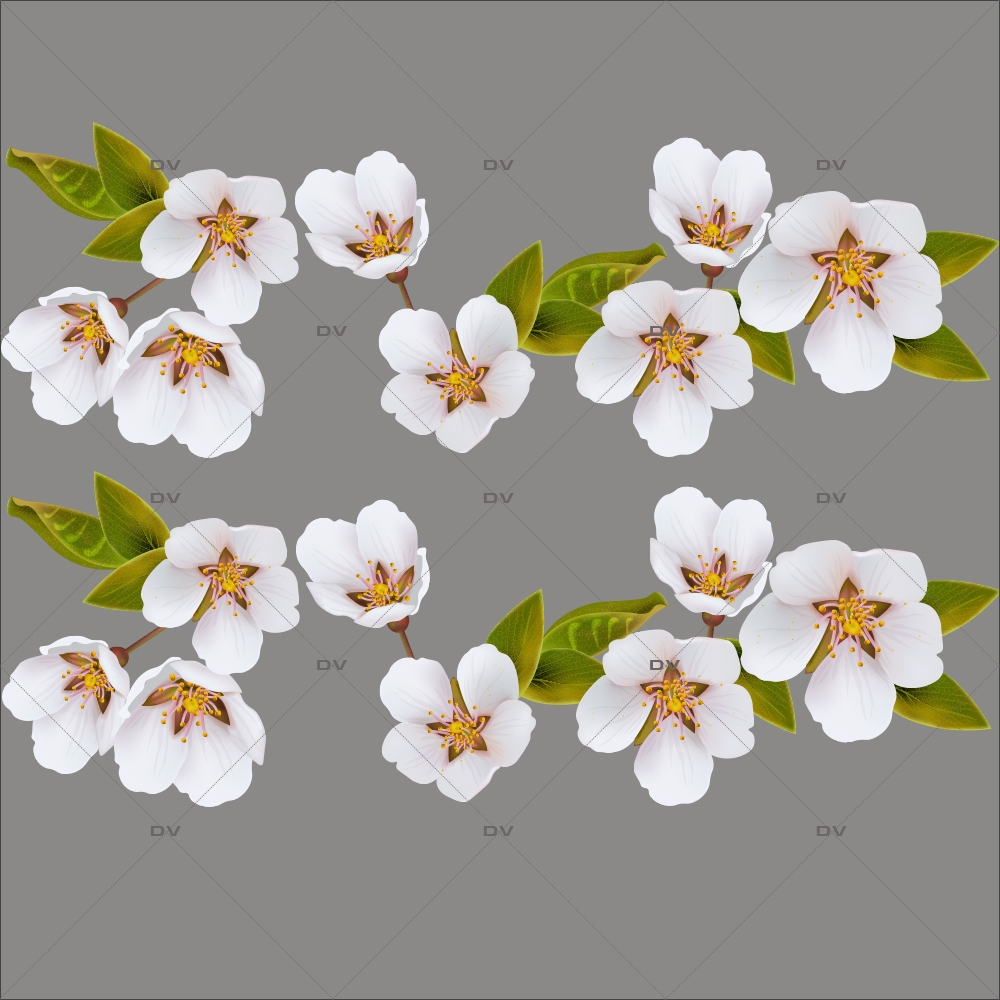 PRINT9 - Sticker frises de fleurs de cerisier