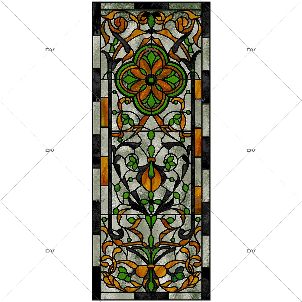 Stickers décoratifs électrostatique, vitrail moderne, inspiration design  contemporain, raccordable, 150 cm X 67,5 cm