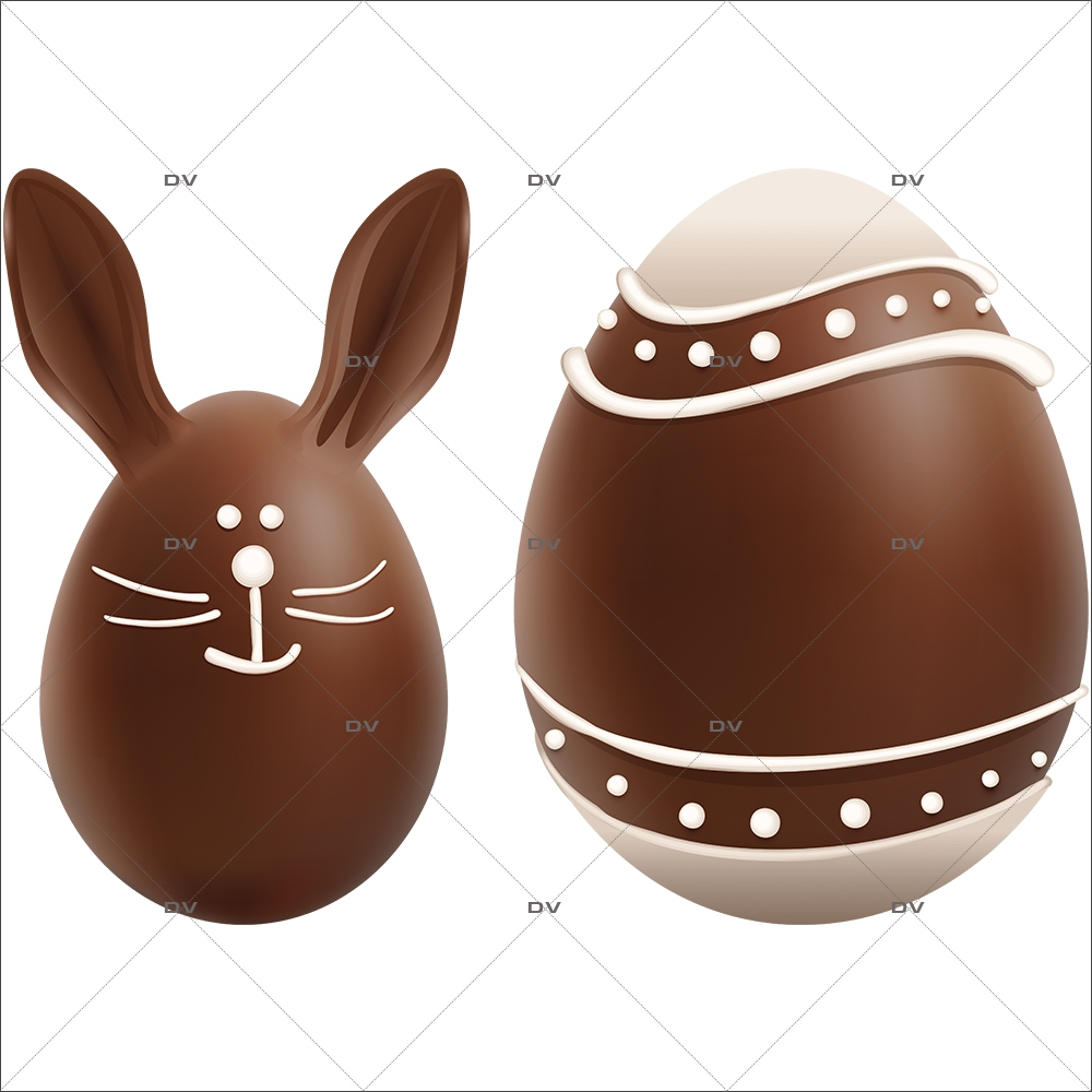 PAQ138 - Sticker oeufs chocolat décorés