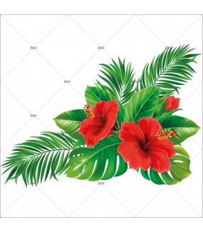 FLEURS28 - Sticker fleurs de tiaré - DECO-VITRES - Electrostatique