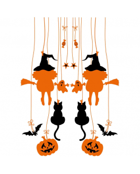 Sticker-halloween-frises-suspensions-sorcières-citrouilles-fourche-chauve-souris-chat-noir-fantôme-31-octobre-vitrophanie-décoration-vitrine-halloween-électrostatique-sans-colle-repositionnable-réutilisable-DECO-VITRES