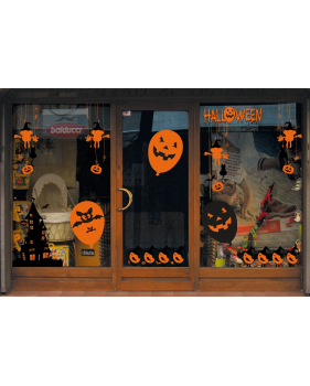 Sticker-halloween-frises-suspensions-sorcières-citrouilles-fourche-chauve-souris-chat-noir-fantôme-31-octobre-vitrophanie-décoration-vitrine-halloween-électrostatique-sans-colle-repositionnable-réutilisable-DECO-VITRES