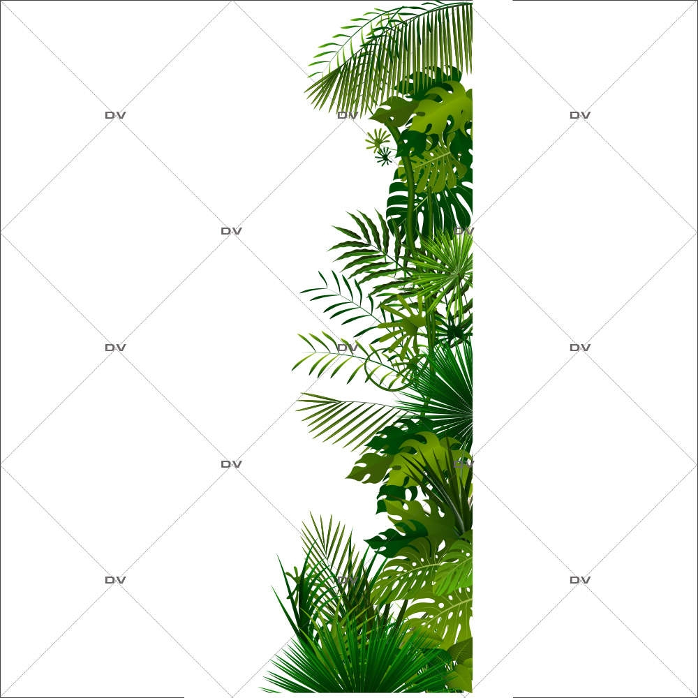 HERB8D - Sticker angle plantes exotiques - DECO-VITRES - Sticker