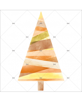 SP58 - Sticker sapin aquarelle ocre