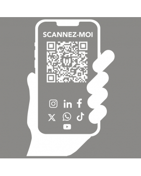 QR2 - Sticker QR Code main téléphone réseaux sociaux