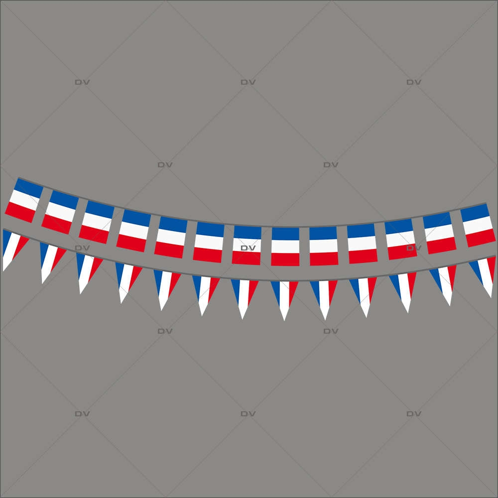 DPF3 - Sticker frises de drapeaux et fanions français - DECO-VITRES
